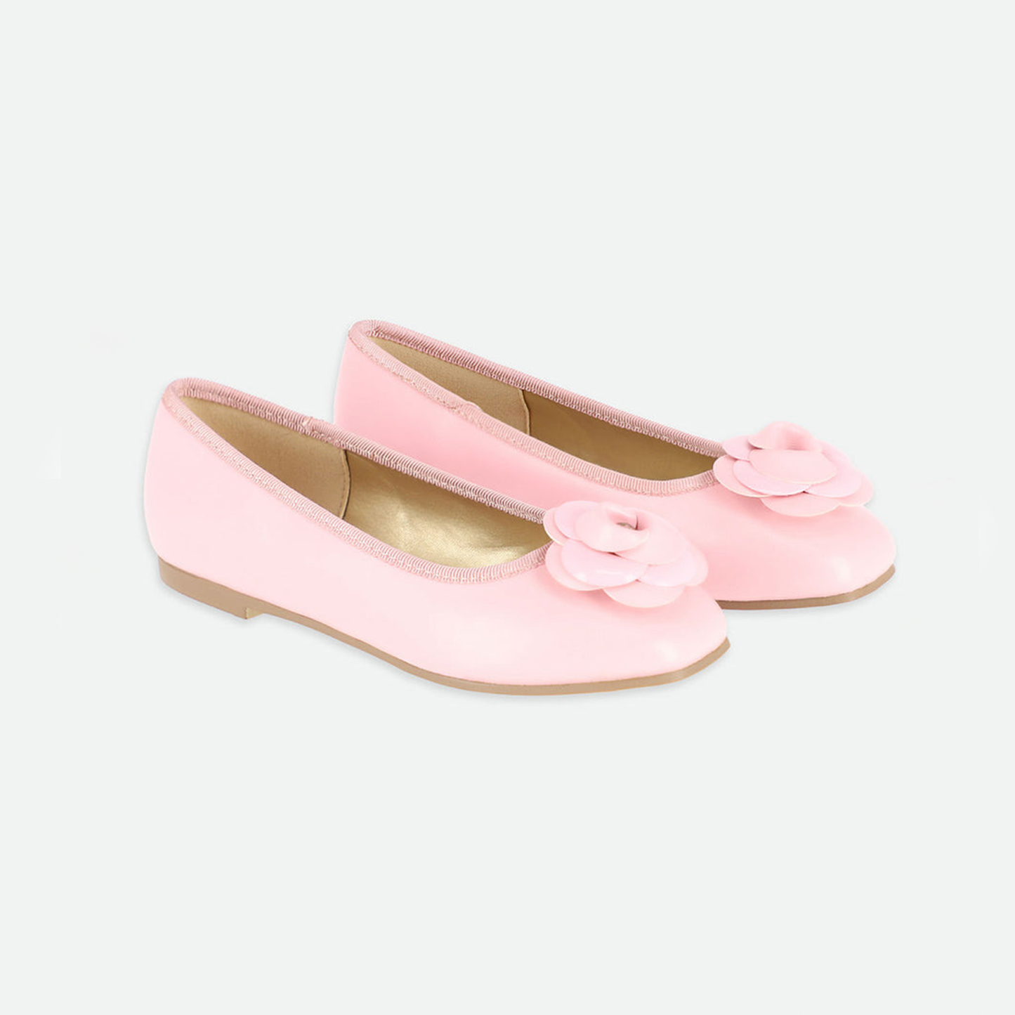 Girls Mary Jane Shoes – Pink Flats with 3D Flower Decoration, Cute Dress Shoes for School, Parties, and Daily Wear