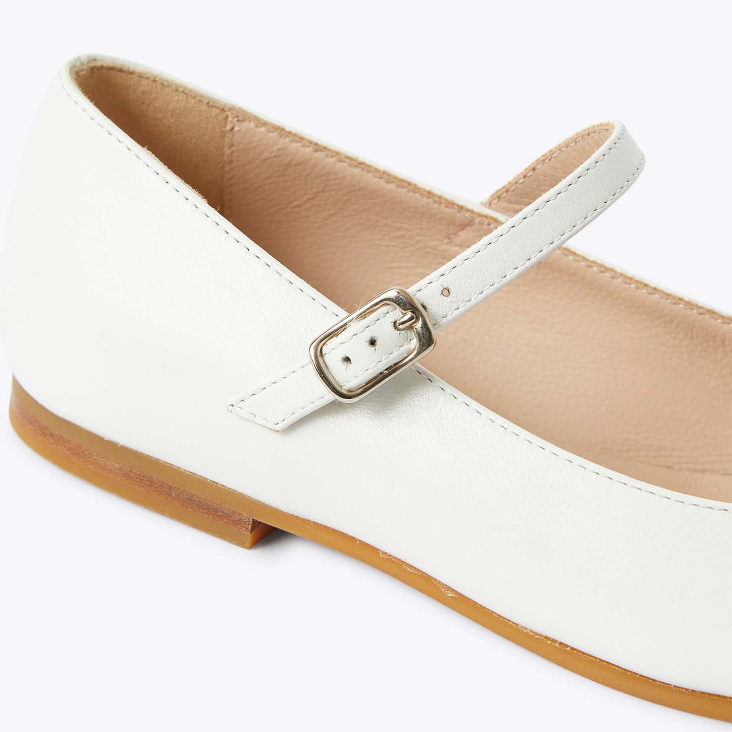 Girls Mary Jane Shoes – Classic White Leather Dress Shoes with Cross Strap and Adjustable Buckle, School & Party Flats for Little Kids