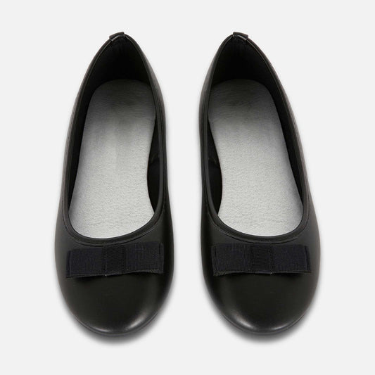 Girls Mary Jane Flats – Classic Black Leather Dress Shoes with Bow, Comfortable School & Party Shoes for Kids