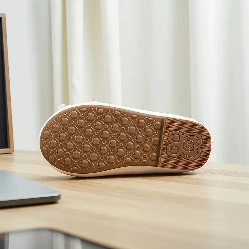 Girls Mary Jane Flats – Ivory Dress Shoes with Colorful Tulle Flower Decoration, Single Strap Princess Shoes for Toddler & Little Kids