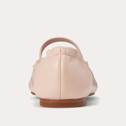 Girls Mary Jane Shoes – Light Pink Dress Flats with Bow, Cute School & Party Shoes for Girls, Comfortable Everyday Footwear