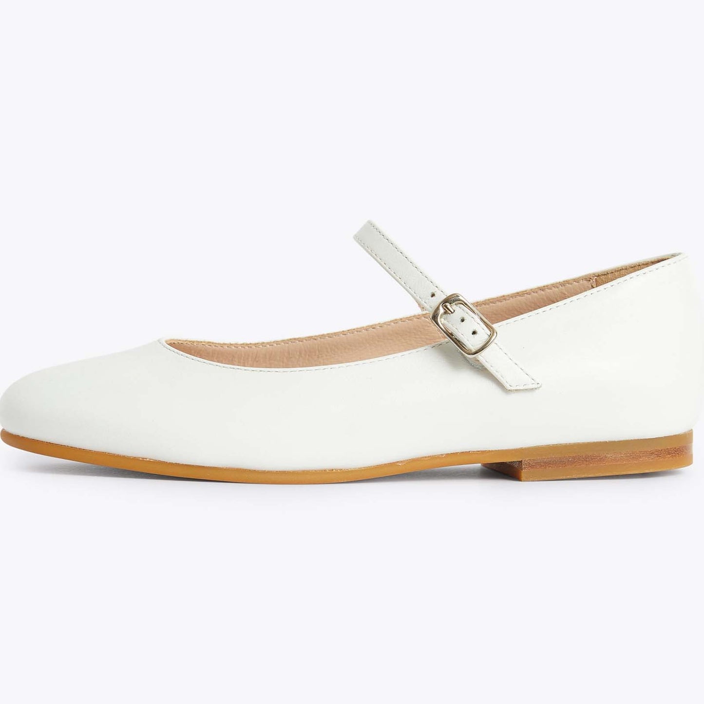 Girls Mary Jane Shoes – Classic White Leather Dress Shoes with Cross Strap and Adjustable Buckle, School & Party Flats for Little Kids